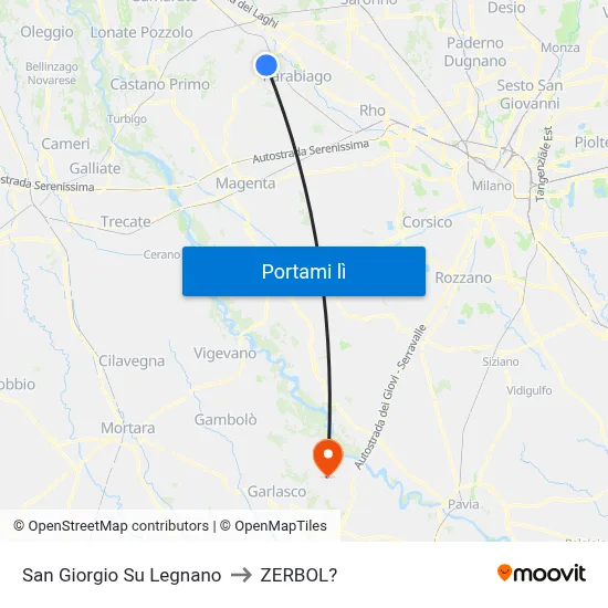 San Giorgio Su Legnano to ZERBOL? map