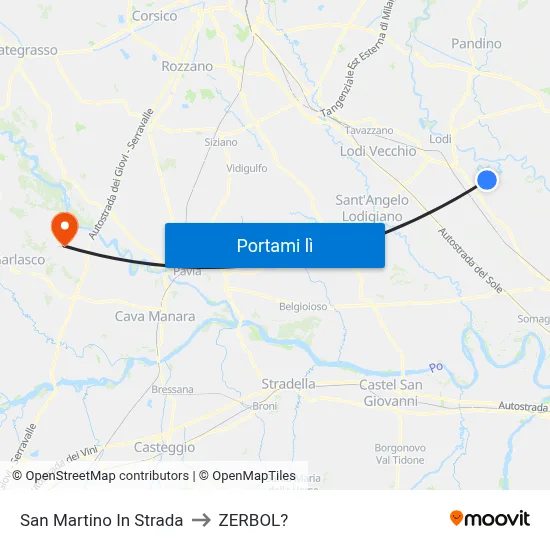 San Martino In Strada to ZERBOL? map