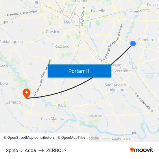 Spino D' Adda to ZERBOL? map
