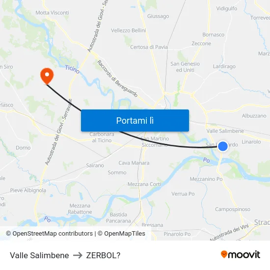 Valle Salimbene to ZERBOL? map