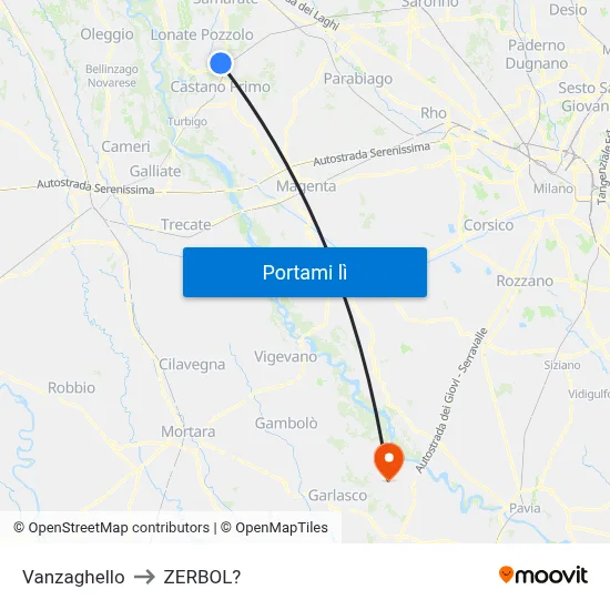 Vanzaghello to ZERBOL? map