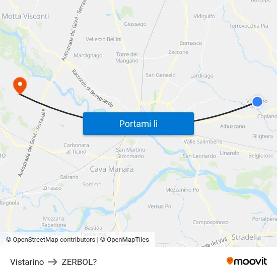 Vistarino to ZERBOL? map