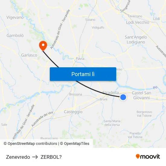 Zenevredo to ZERBOL? map