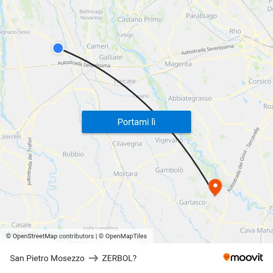 San Pietro Mosezzo to ZERBOL? map