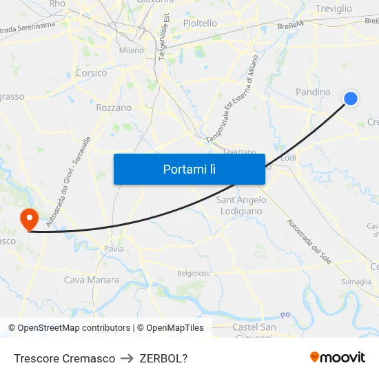 Trescore Cremasco to ZERBOL? map