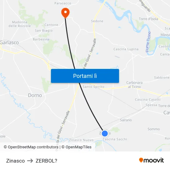 Zinasco to ZERBOL? map