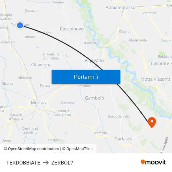 TERDOBBIATE to ZERBOL? map