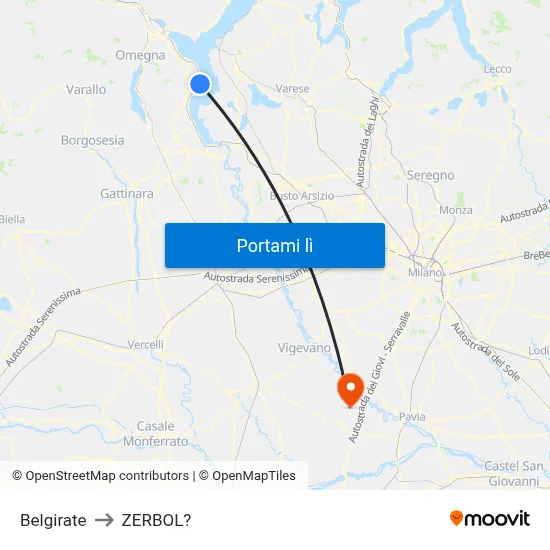 Belgirate to ZERBOL? map