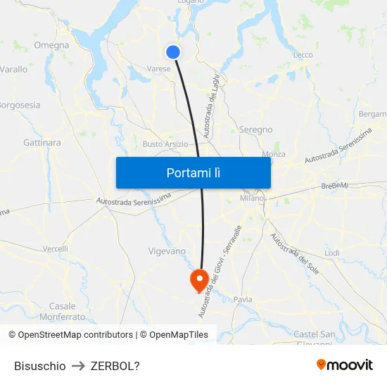 Bisuschio to ZERBOL? map
