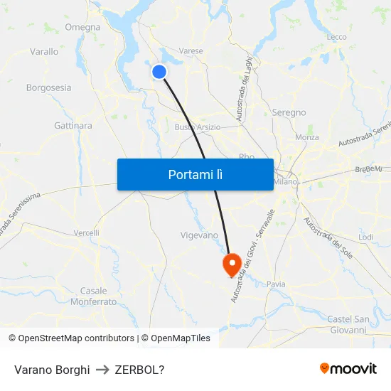Varano Borghi to ZERBOL? map