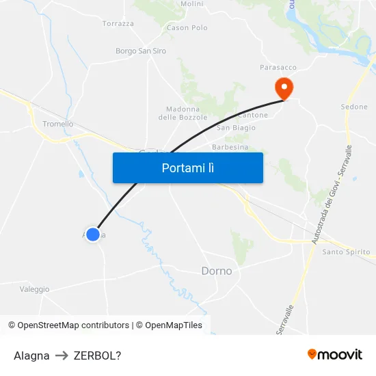 Alagna to ZERBOL? map