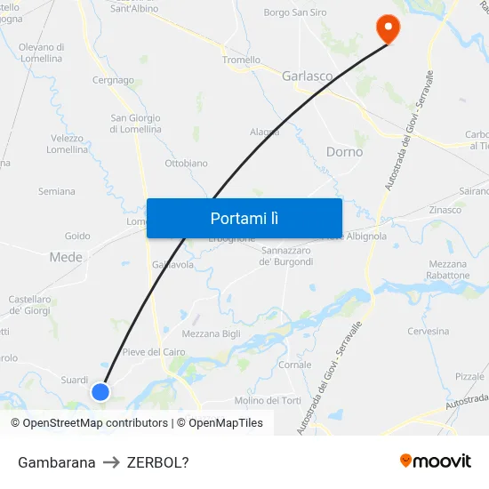 Gambarana to ZERBOL? map