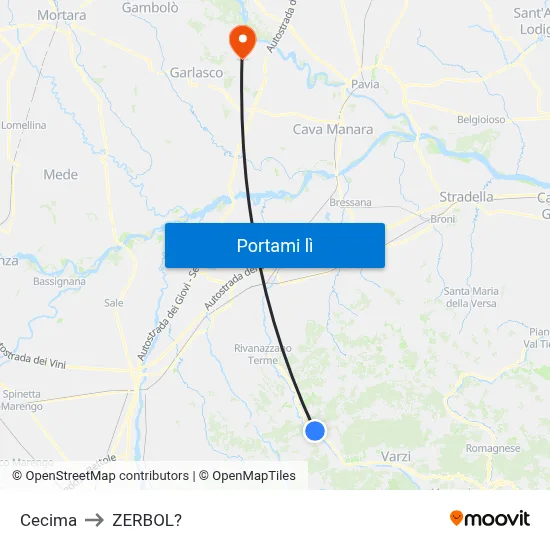 Cecima to ZERBOL? map