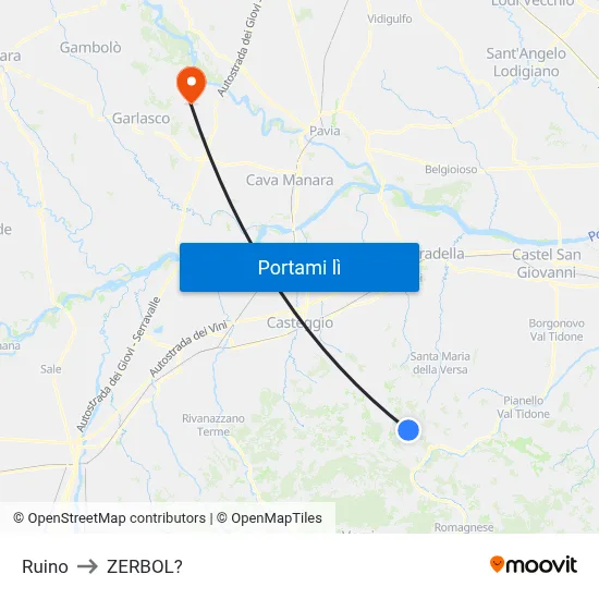 Ruino to ZERBOL? map