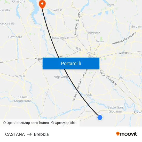 CASTANA to Brebbia map