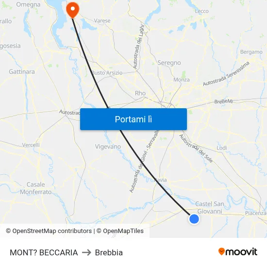 MONT? BECCARIA to Brebbia map