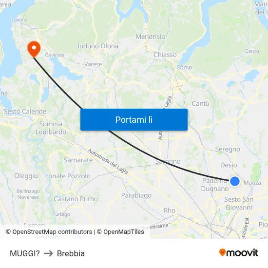 MUGGI? to Brebbia map