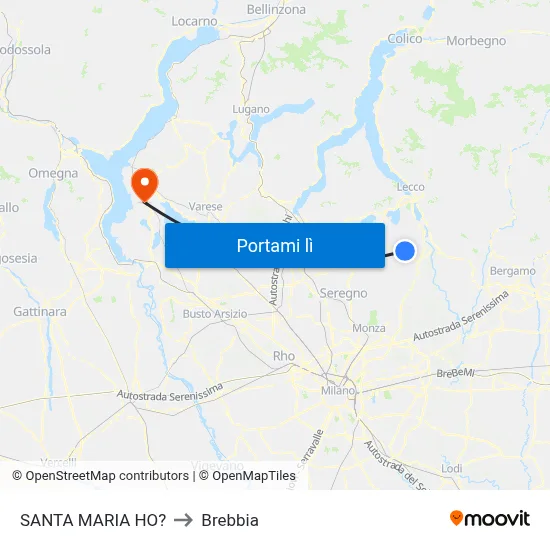 SANTA MARIA HO? to Brebbia map