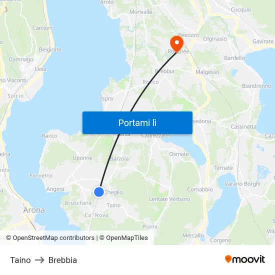 Taino to Brebbia map