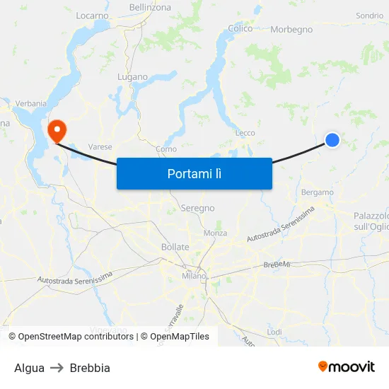 Algua to Brebbia map