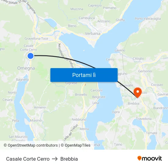 Casale Corte Cerro to Brebbia map