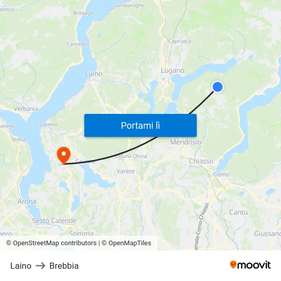 Laino to Brebbia map