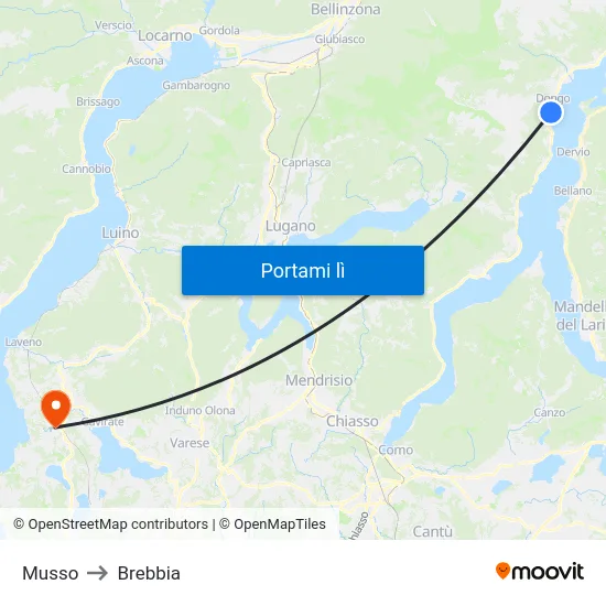Musso to Brebbia map