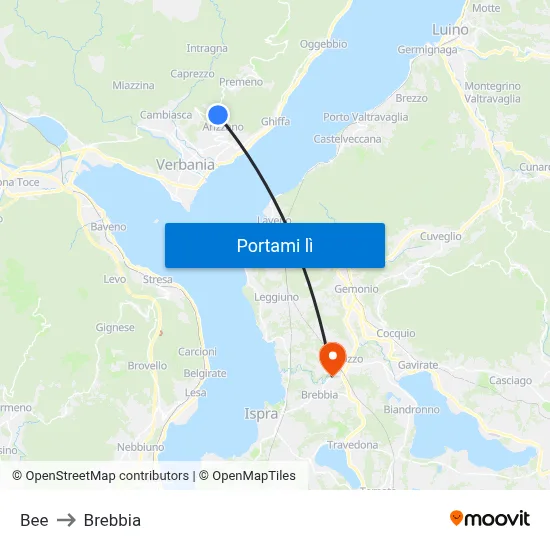 Bee to Brebbia map