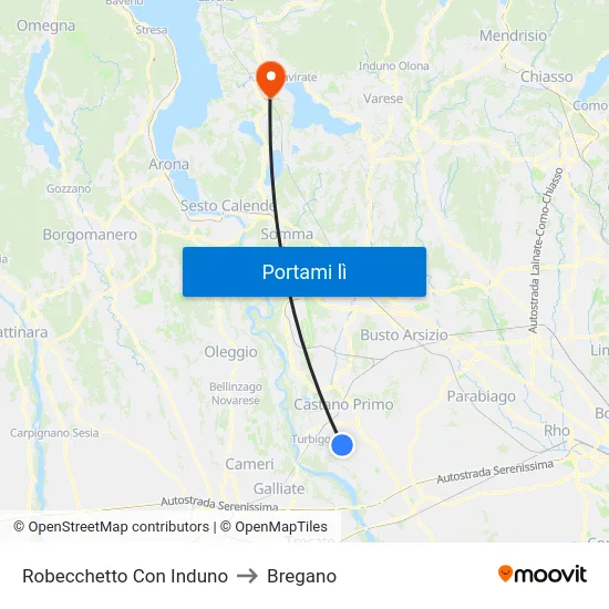 Robecchetto Con Induno to Bregano map