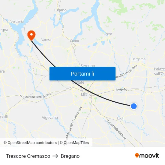 Trescore Cremasco to Bregano map