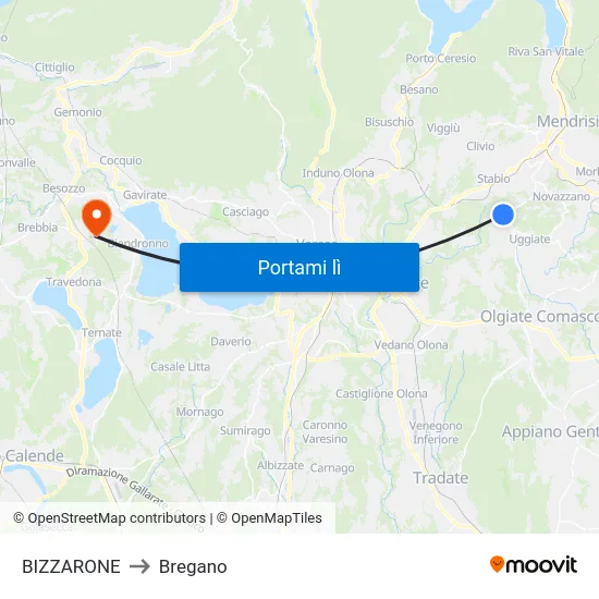BIZZARONE to Bregano map