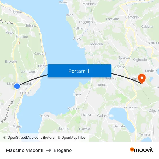 Massino Visconti to Bregano map