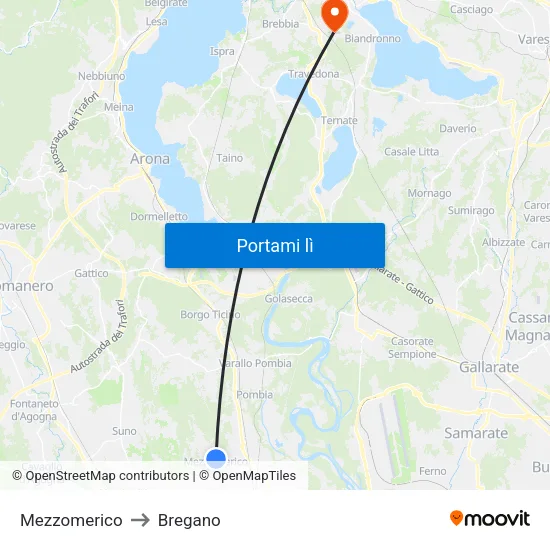 Mezzomerico to Bregano map