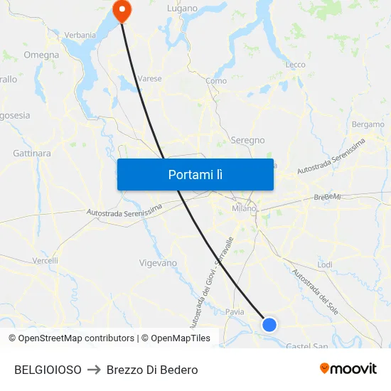 BELGIOIOSO to Brezzo Di Bedero map