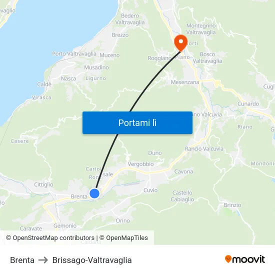 Brenta to Brissago-Valtravaglia map