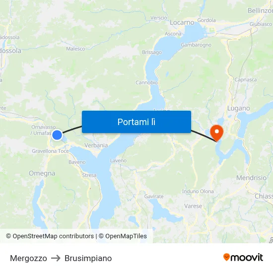 Mergozzo to Brusimpiano map