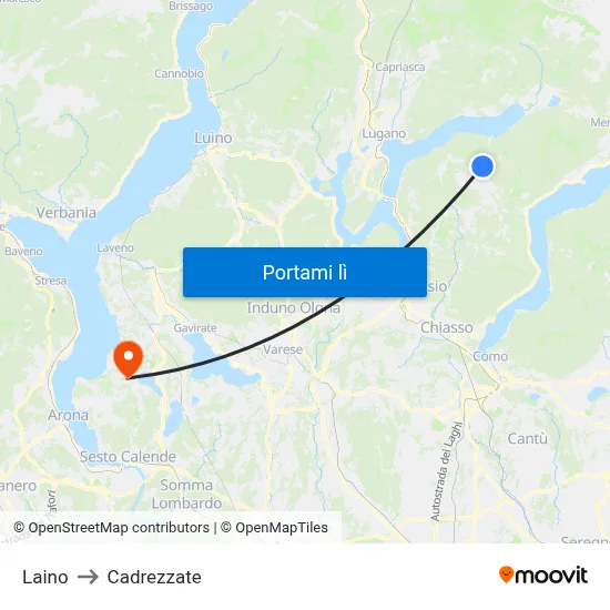 Laino to Cadrezzate map