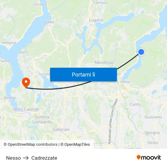 Nesso to Cadrezzate map