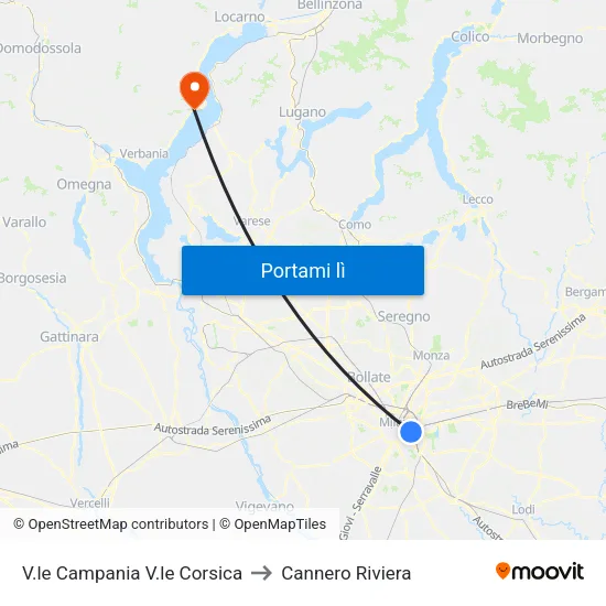 V.le Campania V.le Corsica to Cannero Riviera map