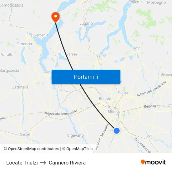 Locate Triulzi to Cannero Riviera map