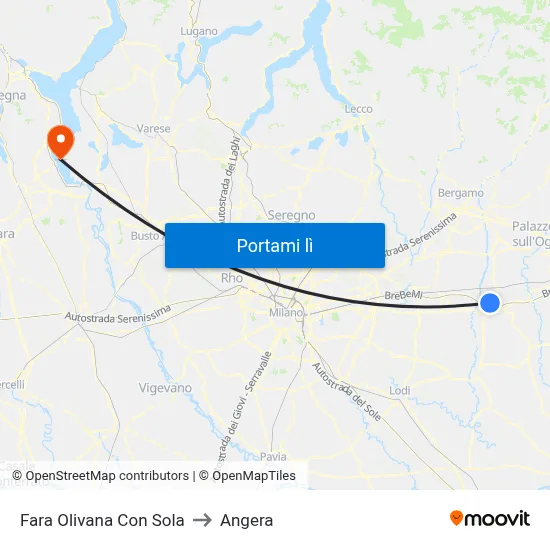 Fara Olivana Con Sola to Angera map