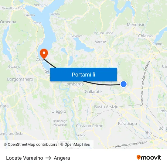 Locate Varesino to Angera map