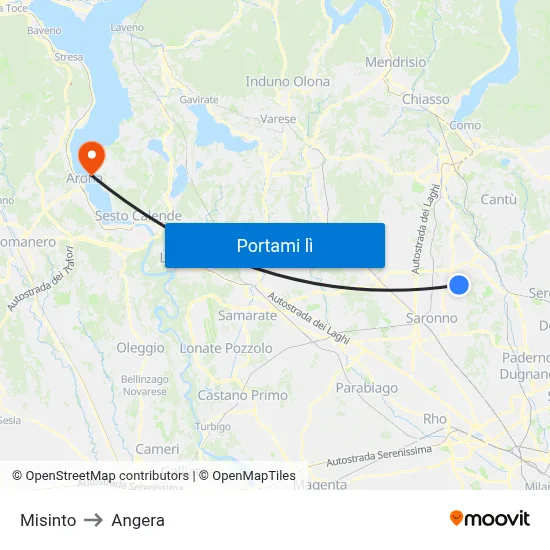 Misinto to Angera map