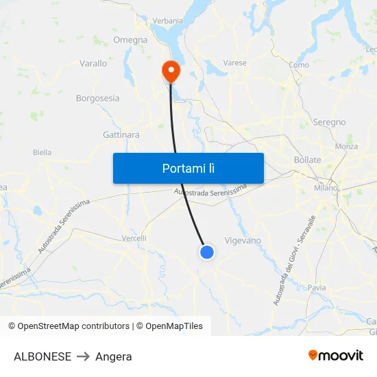 ALBONESE to Angera map