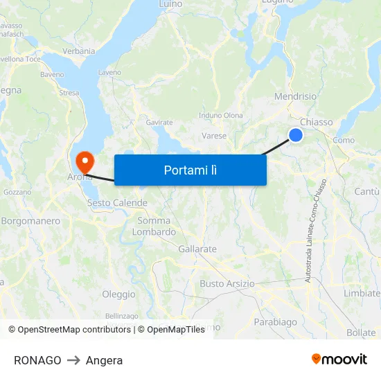 RONAGO to Angera map