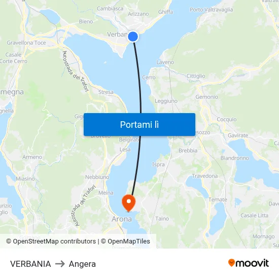 VERBANIA to Angera map