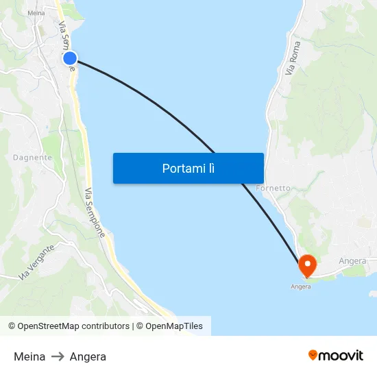 Meina to Angera map