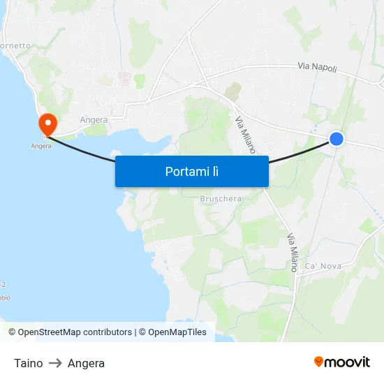 Taino to Angera map