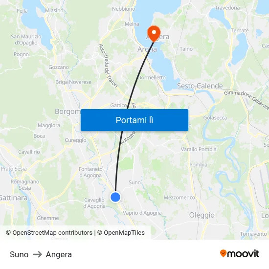 Suno to Angera map