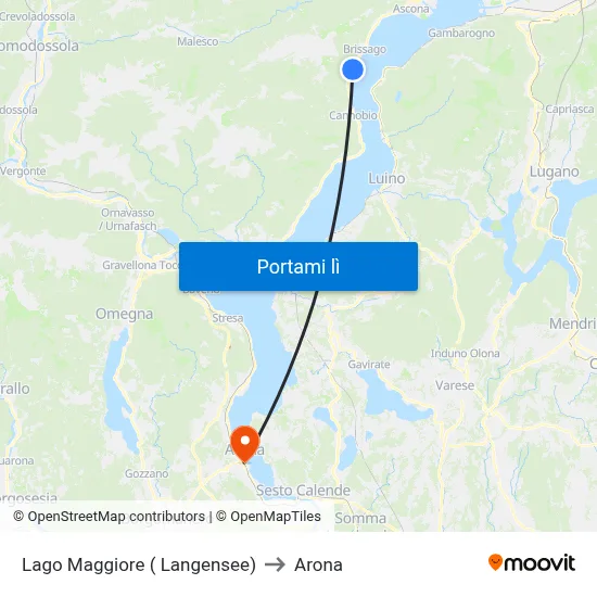 Lago Maggiore ( Langensee) to Arona map